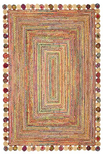 Rechteckiger Teppich, 90 x 150 cm, mehrfarbig, Cape Code Chindi, Baumwolle, Jute, geometrischer Kelim-Teppich, für Innen- und Außenbereich, Teppich, Flachgewebe, Teppiche für Schlafzimmer, Esszimmer,