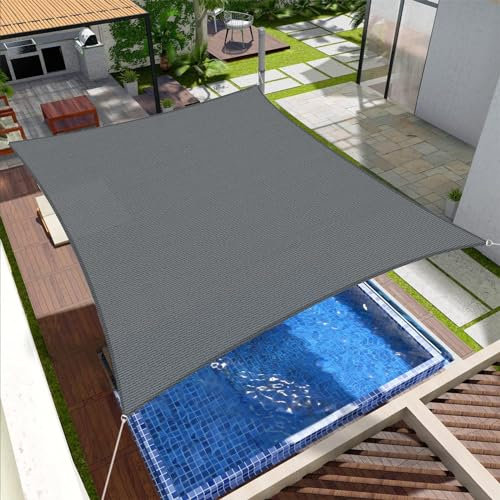 SUNNY GUARD Sonnensegel Rechteckig 300x400cm Sonnenschutz Atmungsaktiv HDPE UV Schutz für Balkon Terrasse Garten, Grau Anthrazit