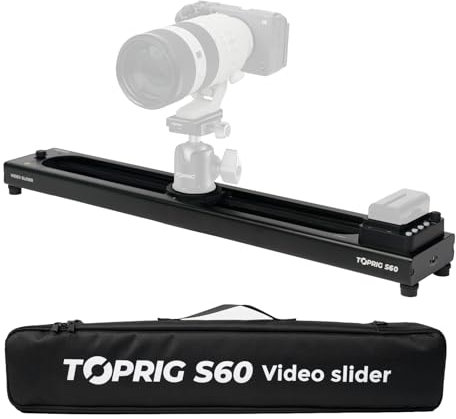 Accsoon Toprig Kamera Slider Motorisiert, 24/61cm Videoschlitten mit Bluetooth-APP-Steuerelement für Zeitraffer, Fokus und 120°-Panorama-Aufnahmen - Perfekt für DSLR, Camcorder, Video-Creation(S60)