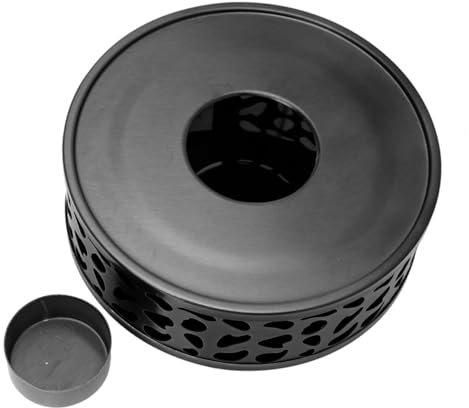 Zerodeko Heizbasis aus Edelstahl Teekannenheizung Teelichtwärmer Glas- -Heizung milchwärmer milcherhitzer draussen Kerze Teewärmer Tee kochen Tee Herd Rostfreier Stahl