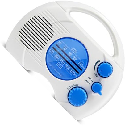 dijiusidy Mini Radio Altavoz de baño Reproductor de música Cobertura multibanda Impermeable Receptor de señal de Larga duración Radios de Ducha
