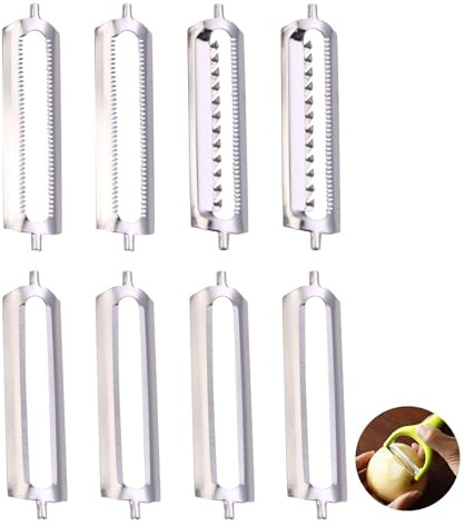 8 Stücke Schäler Ersatzklinge Set, 56mm Sparschäler Ersatzklinge für Schäler, Edelstahl Schäler Ersatzklinge für Schälmesserersatz