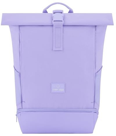 Johnny Urban Rucksack Damen & Herren Lila - Allen Medium - Rolltop Mit Laptopfach für Uni Fahrrad Business - 15L - Nachhaltig - Wasserabweisend