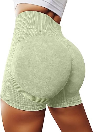 Top Bauchfrei Damen Glitzer Damen Activewear Active Bottoms Damen Sportshorts Sportshorts mit breitem Bund Yogahosen für Damen Sport & Outdoor Beachvolleyball Hose (Green, M)