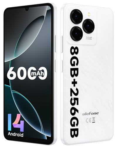 Ulefone Note 20 Pro Smartphone, 8GB+256GB/SD-1TB Android 14 Cellulare, 6.75 HD+ Widevine L1, Fotocamera 50MP+8MP Cellulari 6000mAh Batteria, Octa Core Dual SIM GPS/OTG/Face ID/Fingerprint Bianco