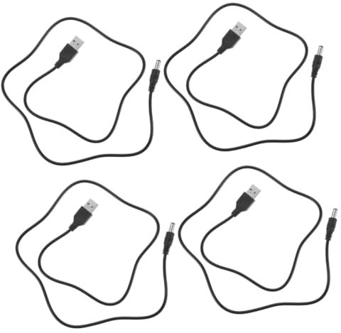 MAGICLULU 4 Stück Ladekabel Für Den Mülleimer Usb Zu Dc Netzkabel Usb-netzkabel Intelligentes Mülleimer-ladegerät Ersatz-ladekabel Usb-zu-dc-ladekabel Usb-zu-dc-adapter Black Plastik