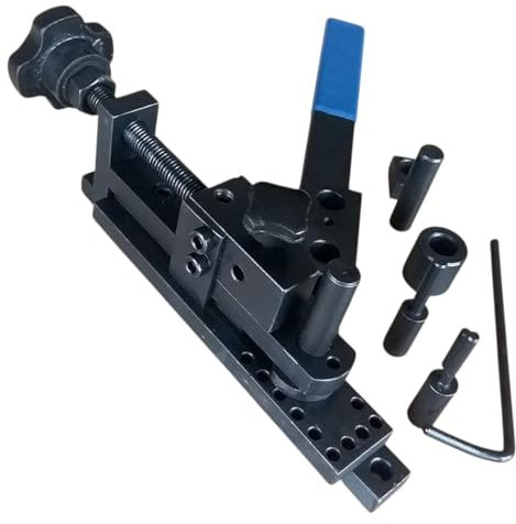 BLUEFOX TOOLS Industrielle Mini-Universal-Biegemaschine, manuelles Draht- und Metallbiegewerkzeug für Klemmen, Griffe, Haken, Halterungen, Spulen – bildet flache Metall- und Rundstangen bis 1,6 cm –