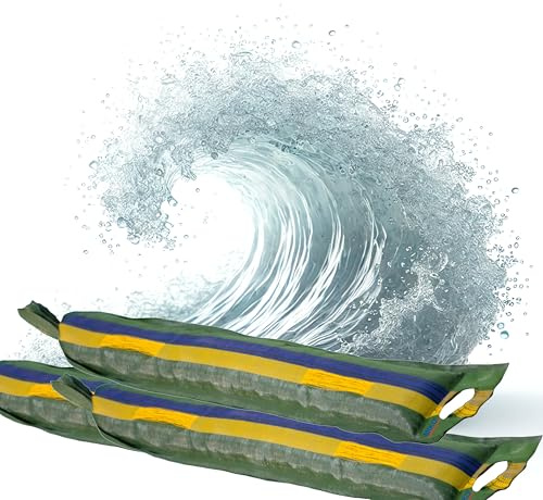 3 Stück gefüllte Miko® Sandsäcke, Hochwasserschutz bei Türen und Toren, extrem reißfest und anpassungsfähig, Silosandsäcke, befüllt mit Sand/Kies, inkl. Zugband & Tragelaschen, UV-beständig