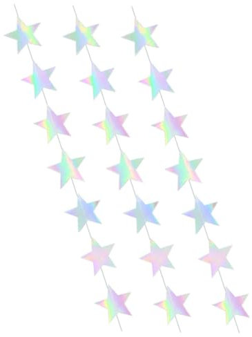 Vaguelly Hängende Stern Girlande Für Kindergeburtstag Farbige Papierdekoration Für Partys Leicht Und Einfache Anbringung Glänzend Unter Uv-licht Für Geburtstagsfeiern Hochzeiten Und