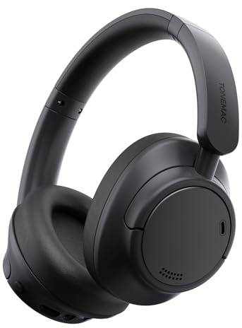 TONEMAC H7 Active Noise Cancelling Kopfhörer, Wireless Over-Ear Bluetooth, 80H Lange Spielzeit, ANC Hi-Fi Audio, 40mm Big Bass, komfortabler Sitz, klare Anrufe, Bluetooth 5.3