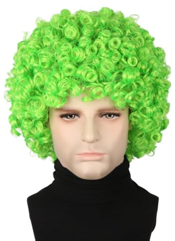 LeMarnia Grün Kurze Curly Afro Perücke Ferienparty Kostüm Perücke