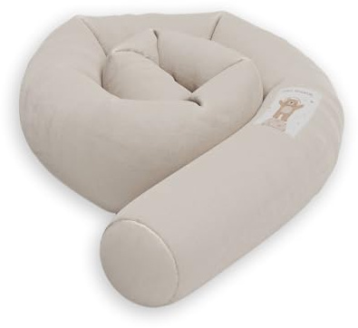Sämann Seitenschläferkissen Cozy 190 cm | 100% Bio-Baumwolle | Abnehmbarer und waschbarer Bezug (Space Adventure Oat Milk)