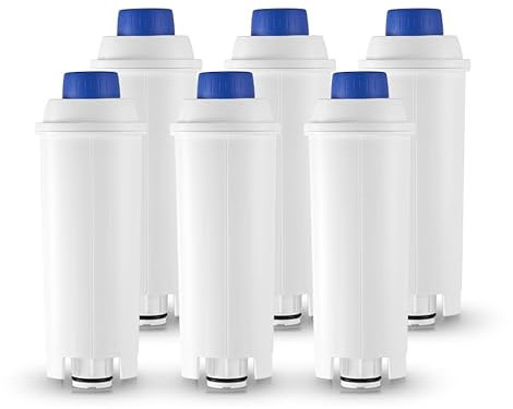 AquaStrata Filtre à Eau 6 Pièces pour Machines à Café Entièrement Automatiques, Remplacement pour De'Longhi DLSC002 9310926 SER3017 5513292811 y Compris Divers Modèles d'ECAM, ESAM