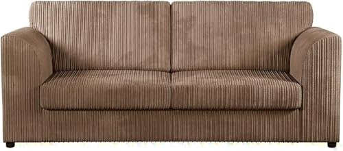 Bliss Furniture's Jumbo Cord High Back 3-Seater Sofa | Elegant High Back 3 Seater Sofa in Soft Cord Fabric: Redesign Your Living Room for Superior Comfort and Style (Beige, 3 Seater)