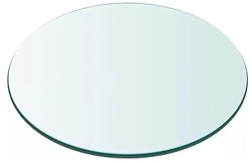 Esstischplatte aus gehärtetem Glas, rund, für den Außenbereich, Terrasse, Glastisch, transparent, abgerundete Kanten, für Küche, Esszimmer oder Couchtisch, elegantes Design, 75 cm