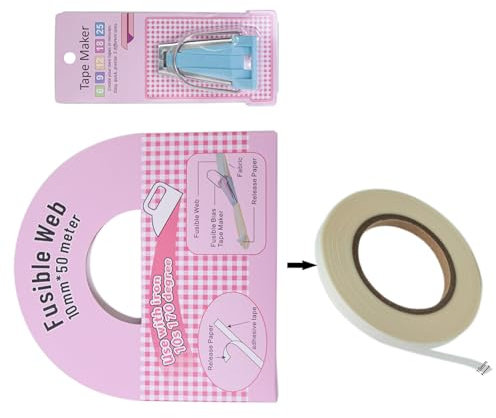 Schrägband zum Aufbügeln und aufschmelzbares Schrägbandformer Set für Nähprojekte, Größe 6 mm, 9 mm, 12 mm, 18 mm oder 25 mm
