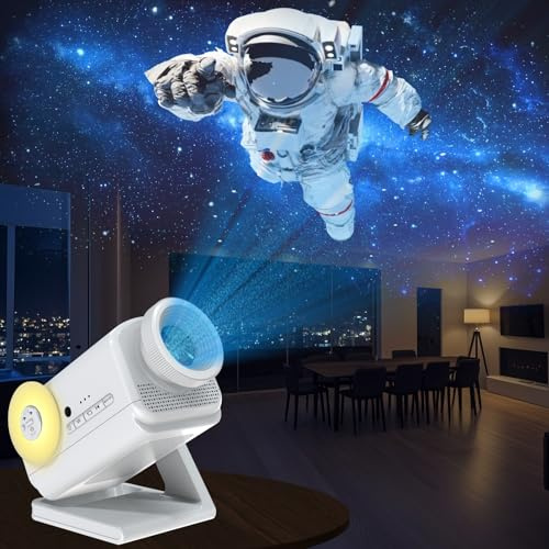 Jioote Planetarium 3D Galaxy Projector, Built-in 60 Scene Modes, with Bluetooth Speaker & Remote Control, Star Projector Light for Living Room Bedroom, forr Gifts for Kids, Adult（White）