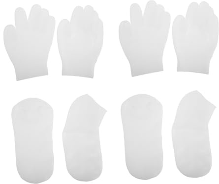 MUELODSIC 8pezzi Calzini Idratanti in Silicone Calzini in Gel Idratanti Riutilizzabili Maschera per Piedi in Silicone
