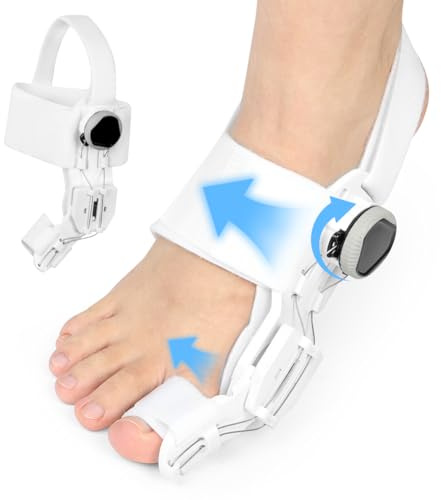 Fefod Bunion Corrector stortå plattång för kvinnor och män, justerbar bunion skena med hälrem, tåavskiljare för Hallux Valgus, avlastning, fötter dag nattstöd, vänster och höger