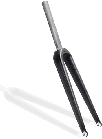 650C/700C Kolfiber Landsvägscykel Stel Gaffel 1-1/8 Rak Rör Fälgbroms Snabbkoppling 100mm Lätt Cykelgaffel(Matte Black,650C)