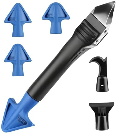 5 in 1 Caulking Tool, Multi-Function Sealant Remover Tool and Silicone Scraper, Bathroom Silicone Remover Tool for Bathroom, Kitchen, Floor, Window, Sink, and Frame Joints