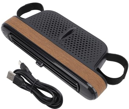 SparkFeng Bladeless Car Fan for Backseat, USB Powered 3 Speeds Cooling Fan with Adjustable Angle, Headrest Mount for Front and Rear Seat, Quiet Portable Ventilator for Car Travel (Wood Grain)