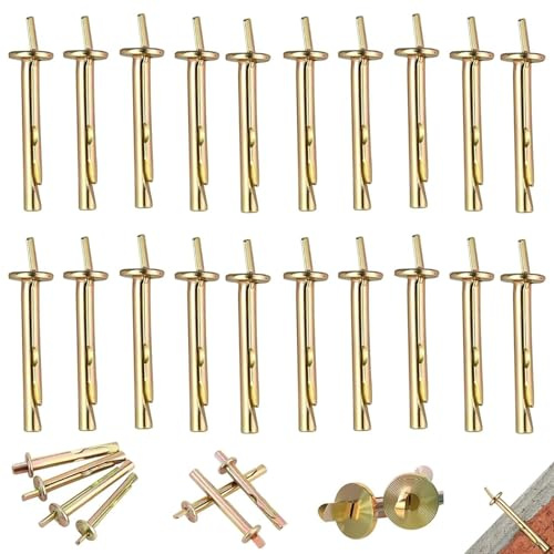 20PCS Hammer Fasteners Kit, Hammer Drive Nail in Concrete Anchor, Expansion Cement Hammering Anchors, Heavy Duty Nail in Anchors Drive, Hammer Drive Nail in Anchor for Concrete, Block, Brick (50mm)