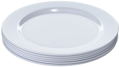 Kristallon W234 6X Melamine Round Service Plates, 229 mm, White