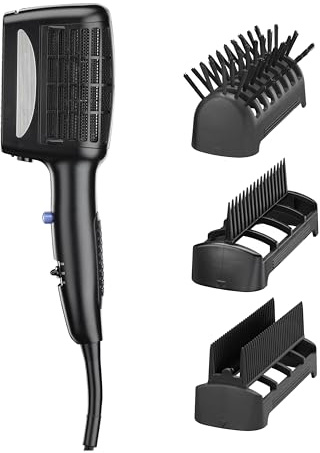 INFINITI PRO CONAIR 3-in-1 Styling Hair Dryer, 1875W Blow Dryer with 3 Styling Attachments to Detangle, Straighten, and Volumize, Tourmaline Ceramic Coating and Ionic Conditioning, Black