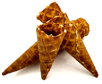 PJaspert Eiswaffeln | Eishörnchen - Miniwaffeln - Mini-Spitztüte 77xØ31mm ohne Rand (48 Stück)