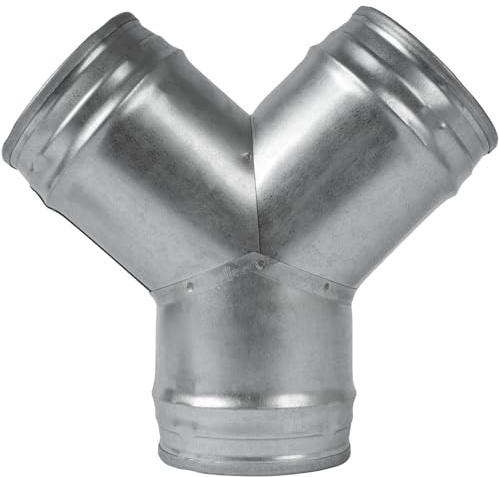 Vent Systems 10 cm (4 tum) kanalkontakt 3-vägs slangadapter/splitter för slang T-formad rund rörkontakt – extraktorfläkt – kanalslang torktumlare ventil T-kontakt – 4 tum 3-vägs montering metall