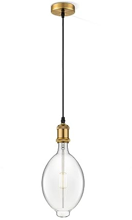 Home Sweet Home Moderne Hängelampe Bronze Vintage Oval | G180| Länge 100cm | hell | Hängelampe mit LED-Lampe | 4W 400lm 3000K | Pendelleuchte geeignet für Wohnzimmer, Schlafzimmer