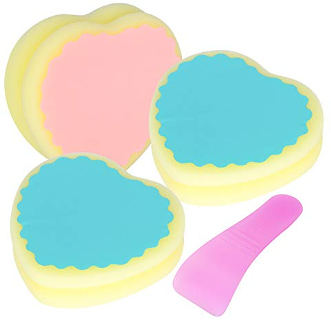 3 Pezzi Spugna Depilatoria, Spugna Lucidante per Ceretta Spugna Lucidante Morbida Spugna Depilatoria a Forma di Cuore per Donna per Viso, Gambe, Braccia e Corpo