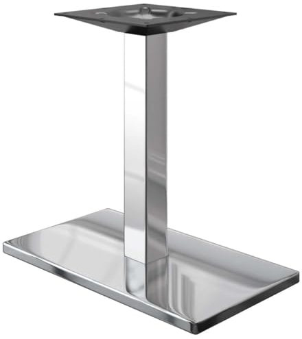 GGMMÖBEL Madrid | Tischgestell für Esstisch, Schreibtisch | Tischbeine | Edelstahl | Tischfüße | Bodenplatte: 40 x 70 cm | Säule: 8 cm | Gesamthöhe: 72 cm