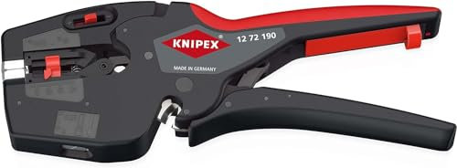 KNIPEX NexStrip Elektriker-Multiwerkzeug in Blister mit rutschhemmenden Kunststoff-Hüllen 190 mm, 12 72 190 SB