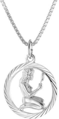 trendor Jungfrau Sternzeichen Halskette Silber 925 modischer Tierkreiszeichen Anhänger für Damen, Halsschmuck aus Sterlingsilber 15360-09-40 40 cm