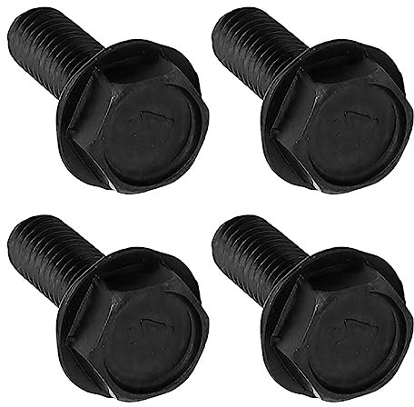 QUARKZMAN M6x17mm Gauche Main Filetage Vis x 4 Pièces Tête hexagonale Tête Bride Boulons pour Dans le sens des aiguilles d'une montre Courir Machines, Noir