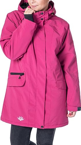 Damen Winterjacke Skijacke mit abnehmbarer Kapuze Gefüttert Wasserdicht Wetterfest Windbreaker Übergangsjacke Parka DAWSN II