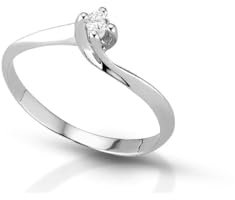 Damiata Gioielli Solitärring Lucciole aus Weißgold mit Diamant 8120SSL009SI, Gold, Diamant