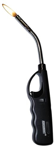 1 Stück KONSUMANY Stabfeuerzeug biegsam flexibel Gas Feuerzeug 26,5cm Lang Nachfüllbar (1x Schwarz)