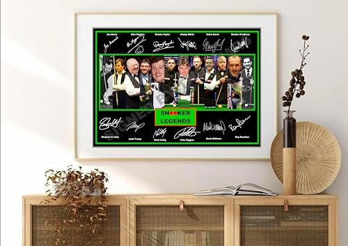 Hochwertiger Kunstdruck Snooker Legends Ronnie O'sullivan, Stephen Hendry..., signiert/signiert (A3-Druck, nur 42 x 29,7 cm)