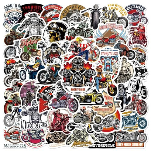 100 Pezzi Confezione di Adesivi per Moto, adesivo Set Vintage per Harley
