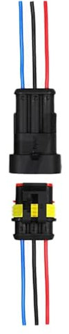 CXVFY Connettori elettrici automobilistici impermeabili a 2 poli spina con filo connettore maschio femmina 1/2/3/4/5/6 pin compatibile auto moto (colore: 3P, dimensioni: 2 set)