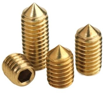 RKODRSMG 10/20 Stück Messing Kegelspitz-Set Schrauben Bolzen Kupfer Stahl Kopf Sechskant Innensechskant Madenschraube M3 M4 M5 M6(M6x6(10Pcs))