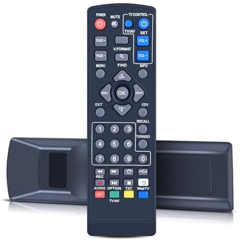 GOUYESHO Telecomando di ricambio per EDISION EDI-RCU 1 Learn, compatibile con TV e ricevitore 2 in 1, Picco T2, Picco T265, Picco T265+, Nano T265+, Picco T265 pro, Proton S2, Picco S2