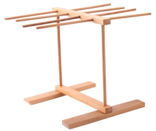 Mikinona Nudeltrocknergestell Nudelaufhänger aus Holz Spaghettihalter einfach zu montieren rutschfestes Design