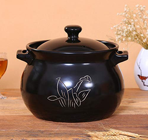 LXYDPZ Cazuela De Cerámica para Caldo Casero,Ollas De Cocción Lenta De Gres,Cacerola De Estufa De Gas - Olla De Cocina China De Gres,5.5L (8L)