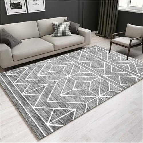 Wohnzimmer Teppich Fleckerlteppich Waschbarer Teppich graues Muster Wohnzimmer Schlafzimmer Esszimmer Rutschfester Teppich Anti Teppich Rutsch Outdoor Teppich Klein 180X280CM