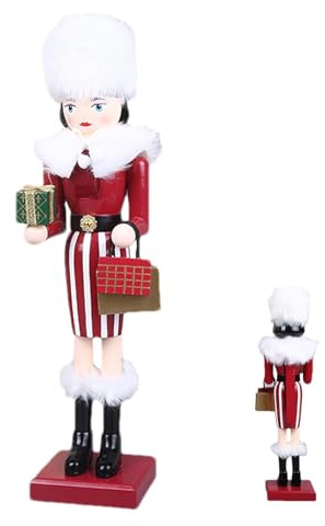 Moneta Padrona Di Schiaccianoci Da Donna - Statua Di Natale Tradizionale Di Schiaccianoci Ornamento Di Schiaccianoci | Figure Di Schiaccianoci In Legno, Burattini Decorazione Della Tavola Di Natale