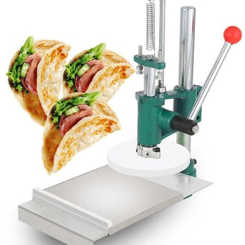 XLDZ Commercial Manual Dough Roller Machine for Sale, Stainless Steel Noodle Maker with Adjustable Handle Angle, Efficient Pizza Dough Press & Tortilla Maker(12cm)